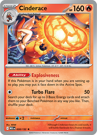 Cinderace - 028/132 ME01 Mega Evolution - Reverse Holo