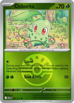 Chikorita (Friend Ball) - ME02.5 Ascended Heroes (ASC) 008/217 Reverse Holo - EN