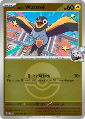 Iono's Wattrel (Poke Ball) - ME02.5 Ascended Heroes (ASC) 071/217 Reverse Holo - EN