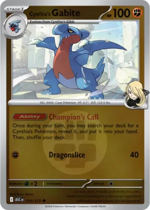 Cynthia's Gabite (Energy Symbol Pattern) - ME02.5 Ascended Heroes (ASC) 110/217 Reverse Holo - EN