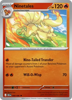 Ninetales - ME04 Chaos Rising (CRI) 009/086 Reverse Holo