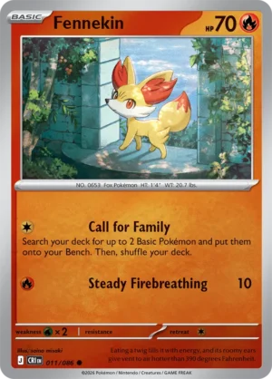 Fennekin - ME04 Chaos Rising (CRI) 011/086 Reverse Holo