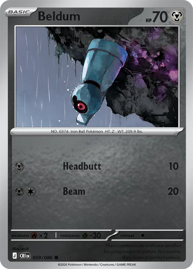 Beldum - ME04 Chaos Rising (CRI) 059/086 Reverse Holo