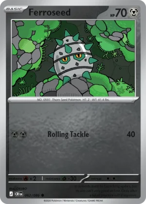 Ferroseed - ME04 Chaos Rising (CRI) 062/086 Reverse Holo