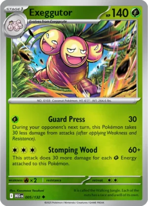 Exeggutor - 005/132 ME01 Mega Evolution Uncommon Reverse Holo Pokemon TCG - EN