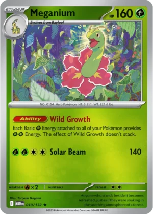 Meganium - 010/132 ME01 Mega Evolution Rare Reverse Holo Pokemon TCG - EN