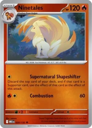 Ninetales - 020/132 ME01 Mega Evolution Uncommon Reverse Holo Pokemon TCG - EN