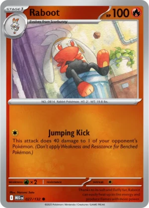 Raboot - 027/132 ME01 Mega Evolution Common Reverse Holo Pokemon TCG - EN