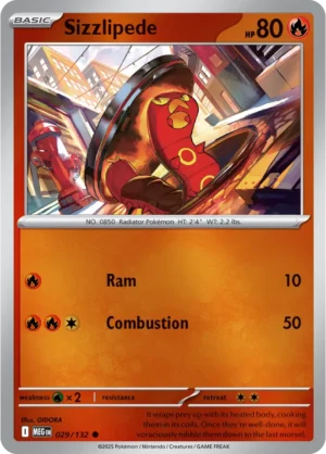 Sizzlipede - 029/132 ME01 Mega Evolution Common Reverse Holo Pokemon TCG - EN