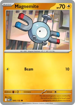Magnemite - 045/132 ME01 Mega Evolution Common Reverse Holo Pokemon TCG - EN