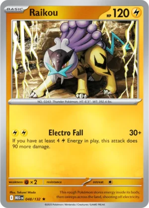 Raikou - 048/132 ME01 Mega Evolution Rare Reverse Holo Pokemon TCG - EN