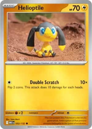 Helioptile - 052/132 ME01 Mega Evolution Common Reverse Holo Pokemon TCG - EN