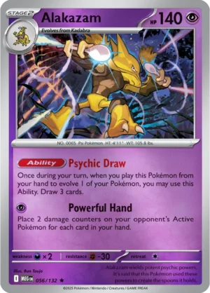 Alakazam - 056/132 ME01 Mega Evolution Rare Reverse Holo Pokemon TCG - EN