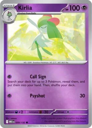 Kirlia - 059/132 ME01 Mega Evolution Common Reverse Holo Pokemon TCG - EN