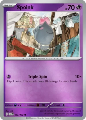 Spoink - 062/132 ME01 Mega Evolution Common Reverse Holo Pokemon TCG - EN