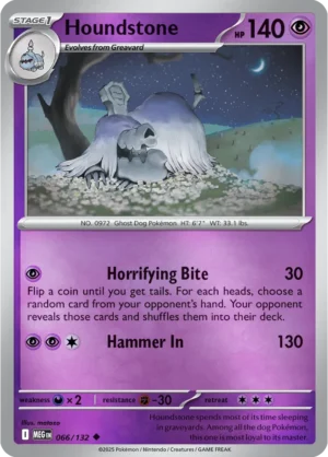Houndstone - 066/132 ME01 Mega Evolution Uncommon Reverse Holo Pokemon TCG - EN