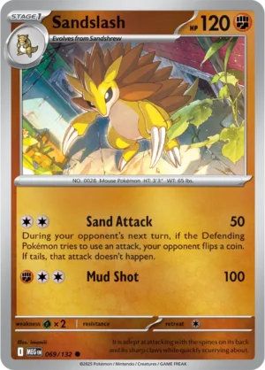 Sandslash - 069/132 ME01 Mega Evolution Common Reverse Holo Pokemon TCG - EN