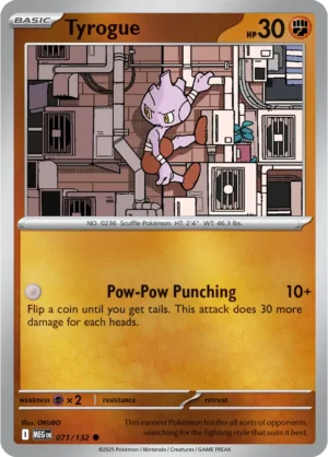 Tyrogue - 071/132 ME01 Mega Evolution Common Reverse Holo Pokemon TCG - EN