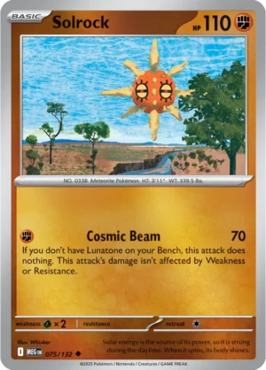 Solrock - 075/132 ME01 Mega Evolution Uncommon Reverse Holo Pokemon TCG - EN