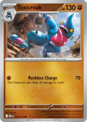 Toxicroak - 079/132 ME01 Mega Evolution Common Reverse Holo Pokemon TCG - EN