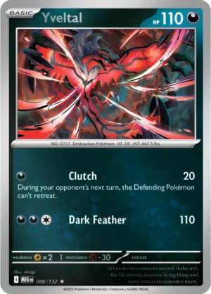 Yveltal - 088/132 ME01 Mega Evolution Rare Reverse Holo Pokemon TCG - EN