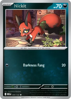 Nickit - 089/132 ME01 Mega Evolution Common Reverse Holo Pokemon TCG - EN