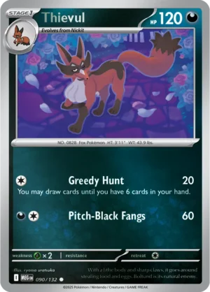 Thievul - 090/132 ME01 Mega Evolution Common Reverse Holo Pokemon TCG - EN