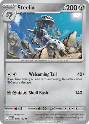 Steelix - 093/132 ME01 Mega Evolution Rare Holo Pokemon TCG - EN