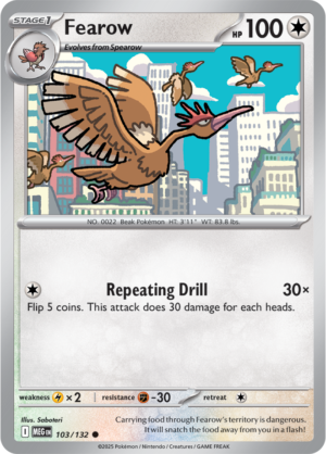 Fearow - 103/132 ME01 Mega Evolution Common Regular Pokemon TCG - EN