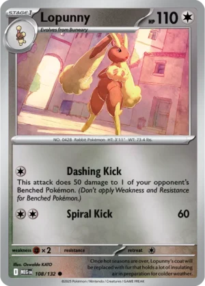 Lopunny - 108/132 ME01 Mega Evolution Common Reverse Holo Pokemon TCG - EN