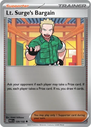Lt. Surge's Bargain - 120/132 ME01 Mega Evolution Uncommon Reverse Holo Pokemon TCG - EN