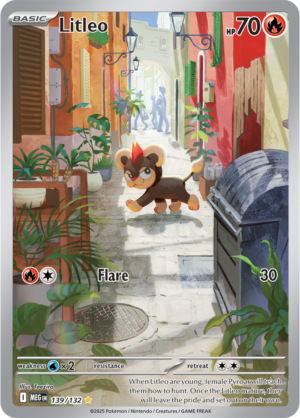 Litleo - 139/132 ME01 Mega Evolution Illustration Rare Holo Pokemon TCG - EN