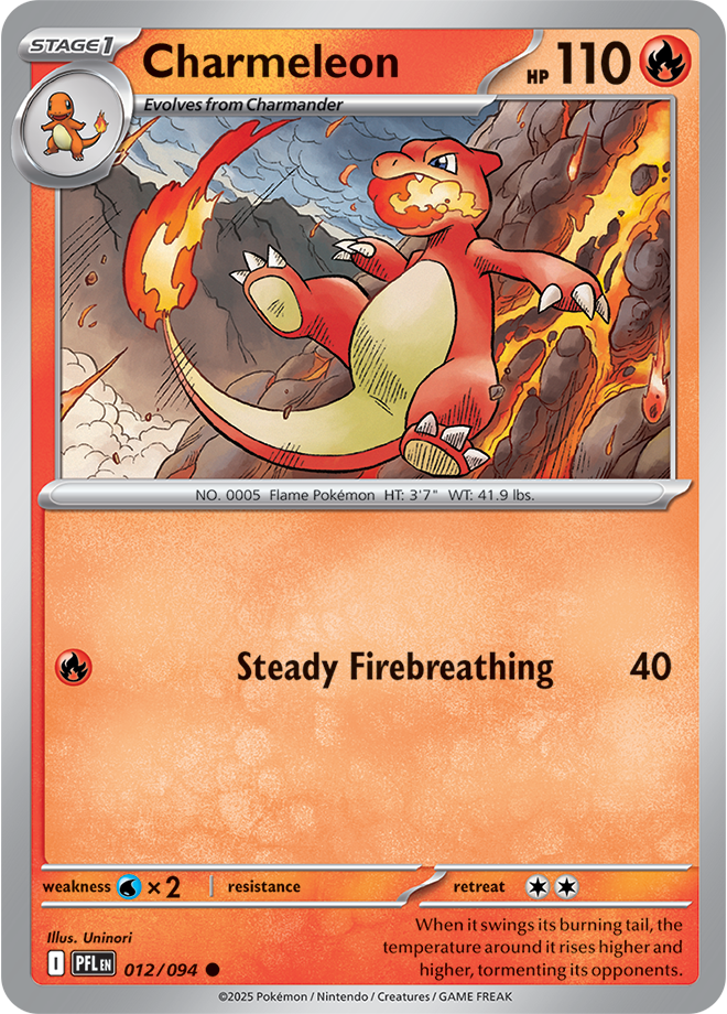 Charmeleon - 012/094 ME02 Phantasmal Flames Common Regular Pokemon TCG - EN