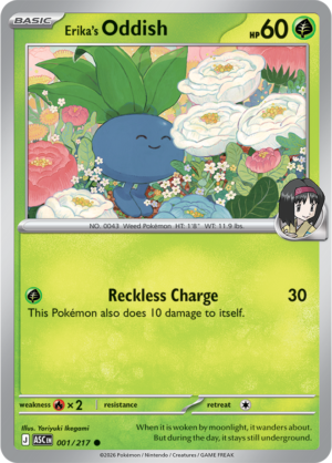 Pokémon TCG Erika's Oddish – ASC 001 Common Regular – EN