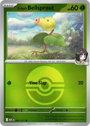 Pokémon TCG Erika's Bellsprout – ASC 004 Common Poké Ball Pattern – EN