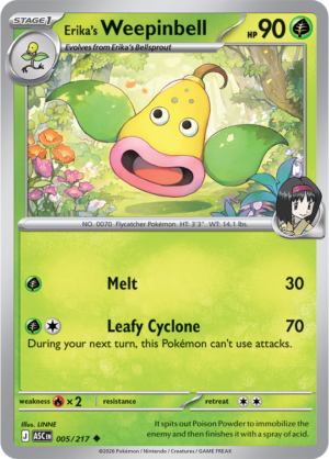 Pokémon TCG Erika's Weepinbell – ASC 005 Uncommon Regular – EN