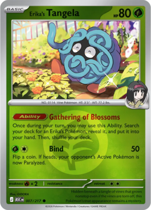 Pokémon TCG Erika's Tangela – ASC 007 Common Energy Symbol Pattern – EN