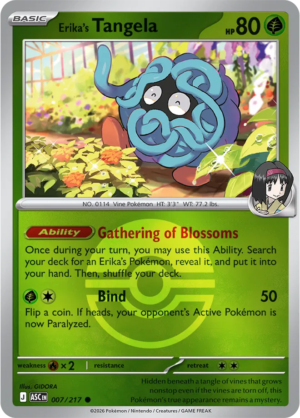 Pokémon TCG Erika's Tangela – ASC 007 Common Poké Ball Pattern – EN