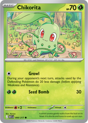 Pokémon TCG Chikorita – ASC 008 Common Regular – EN
