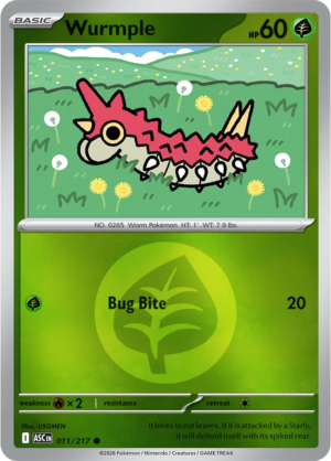 Pokémon TCG Wurmple – ASC 011 Common Energy Symbol Pattern – EN