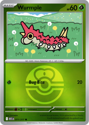 Pokémon TCG Wurmple – ASC 011 Common Love Ball Pattern – EN