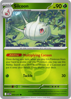 Pokémon TCG Silcoon – ASC 012 Common Energy Symbol Pattern – EN