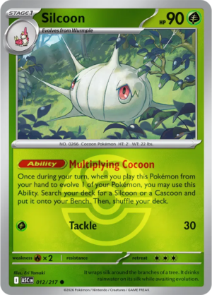 Pokémon TCG Silcoon – ASC 012 Common Love Ball Pattern – EN