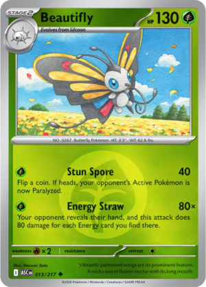 Pokémon TCG Beautifly – ASC 013 Uncommon Energy Symbol Pattern – EN