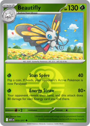 Pokémon TCG Beautifly – ASC 013 Uncommon Love Ball Pattern – EN