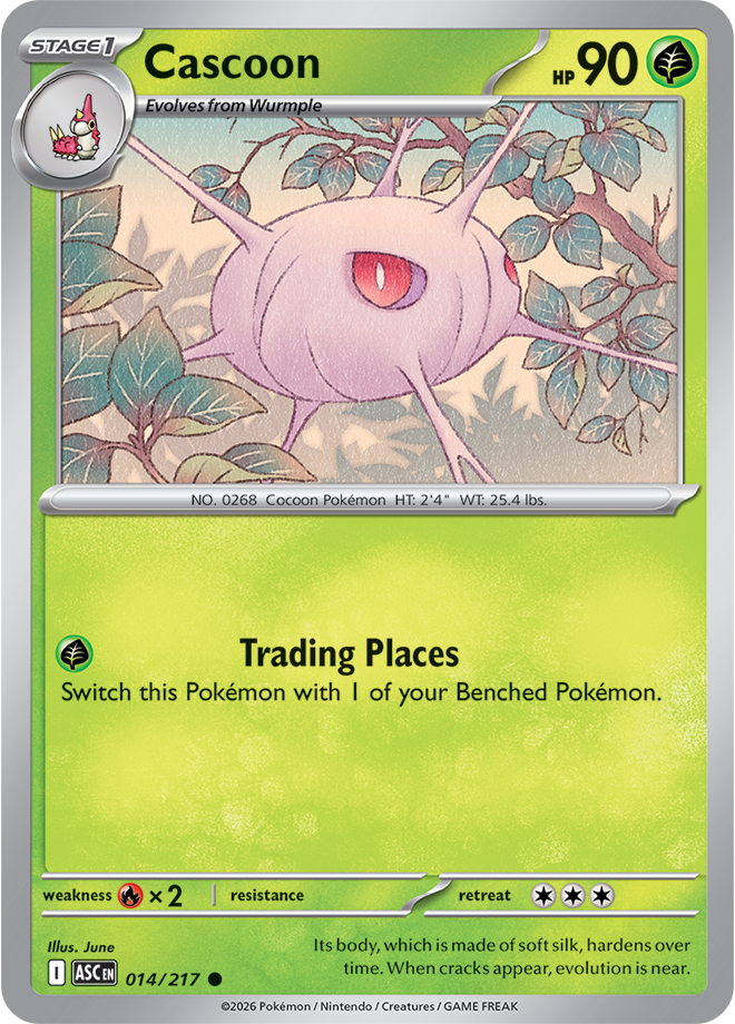 Pokémon TCG Cascoon – ASC 014 Common Regular – EN