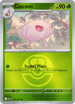Pokémon TCG Cascoon – ASC 014 Common Love Ball Pattern – EN