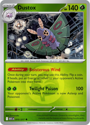 Pokémon TCG Dustox – ASC 015 Uncommon Energy Symbol Pattern – EN