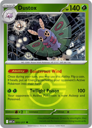 Pokémon TCG Dustox – ASC 015 Uncommon Love Ball Pattern – EN
