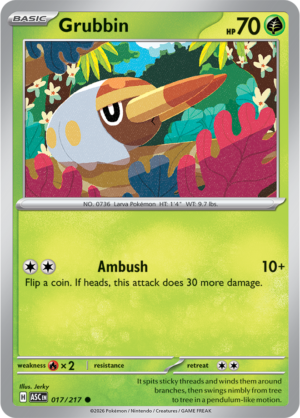Pokémon TCG Grubbin – ASC 017 Common Regular – EN